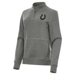 Indianapolis Colts Antigua Women's Crush Quarter-Zip Top - Heather Black - NFL