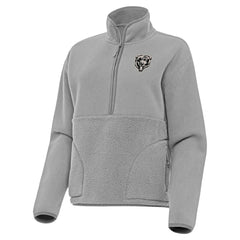 Chicago Bears Antigua Women's Brushed Carbon Figure Half-Zip Pullover Sweatshirt – Gray - NFL
