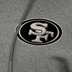 San Francisco 49ers Antigua Women's Justice Pullover Hoodie - Heather Black - NFL