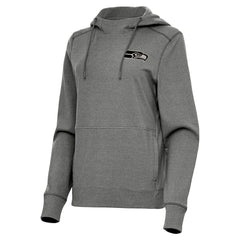 Seattle Seahawks Antigua Women's Justice Pullover Hoodie - Heather Black - NFL