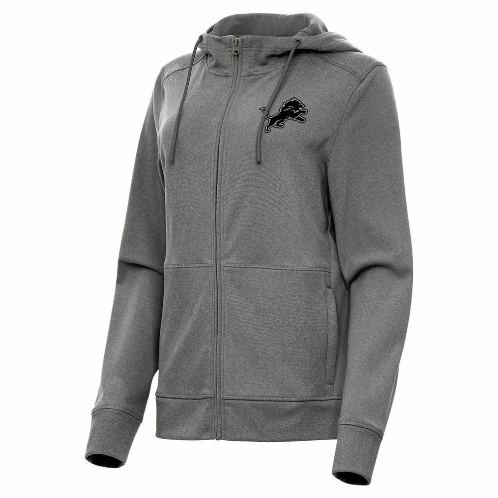 Detroit Lions Antigua Women's Seeker Full-Zip Hoodie Jacket - Heather Black - NFL