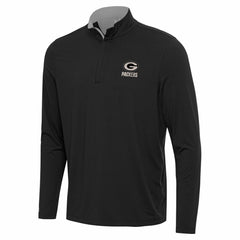 Green Bay Packers Antigua Content Quarter-Zip Pullover Top - Black - NFL