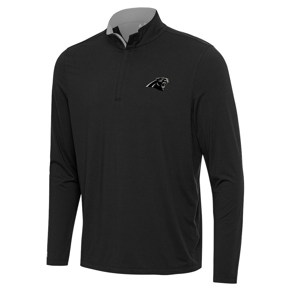 Carolina Panthers Antigua Content Quarter-Zip Pullover Top - Black - NFL