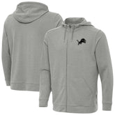 Detroit Lions Antigua Effortless Full-Zip Hoodie Jacket - Heather Gray - NFL
