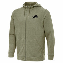 Detroit Lions Antigua Effortless Full-Zip Hoodie Jacket - Olive - NFL