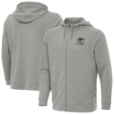 Green Bay Packers Antigua Effortless Full-Zip Hoodie Jacket - Heather Gray - NFL