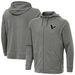 Houston Texans Antigua Effortless Full-Zip Hoodie Jacket - Heather Black - NFL