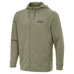 New Orleans Saints Antigua Effortless Full-Zip Hoodie Jacket - Olive - NFL