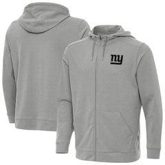 New York Giants Antigua Effortless Full-Zip Hoodie Jacket - Heather Gray - NFL