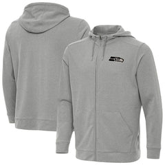 Seattle Seahawks Antigua Effortless Full-Zip Hoodie Jacket - Heather Gray - NFL