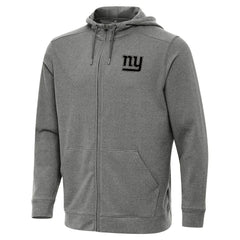 New York Giants Antigua Effortless Full-Zip Hoodie Jacket - Heather Black - NFL