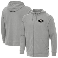 San Francisco 49ers Antigua Effortless Full-Zip Hoodie Jacket - Heather Gray - NFL