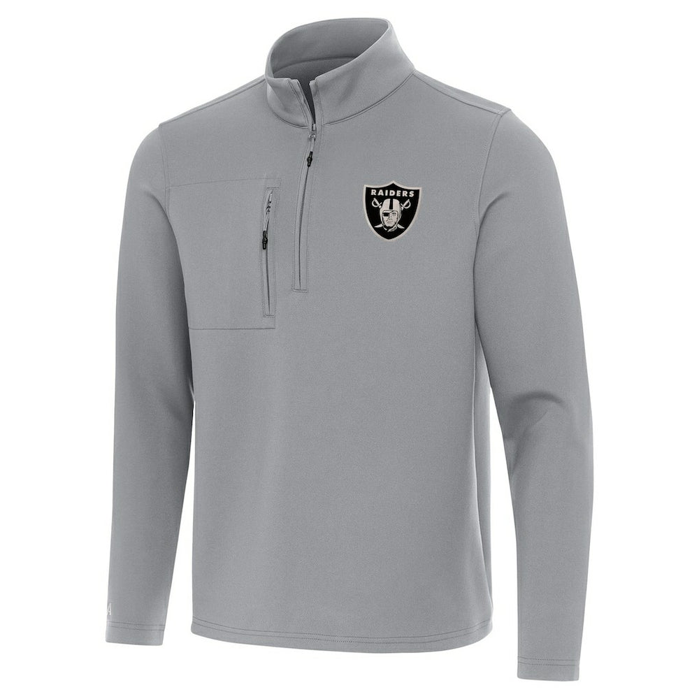 Las Vegas Raiders Antigua Insider Quarter-Zip Jacket - Gray - NFL