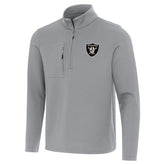 Las Vegas Raiders Antigua Insider Quarter-Zip Jacket - Gray - NFL