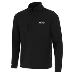 New York Jets Antigua Insider Quarter-Zip Jacket - Black - NFL