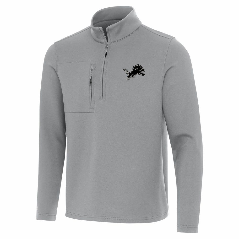 Detroit Lions Antigua Insider Quarter-Zip Jacket - Gray - NFL