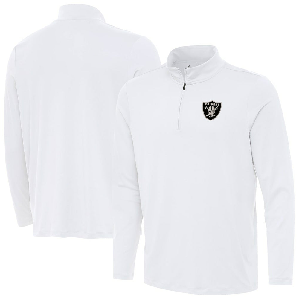 Las Vegas Raiders Antigua Reprocess Quarter-Zip Top - White - NFL