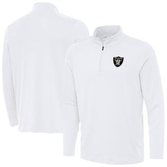 Las Vegas Raiders Antigua Reprocess Quarter-Zip Top - White - NFL