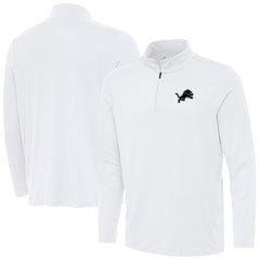 Detroit Lions Antigua Reprocess Quarter-Zip Top - White - NFL