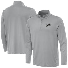 Detroit Lions Antigua Reprocess Quarter-Zip Top - Gray - NFL