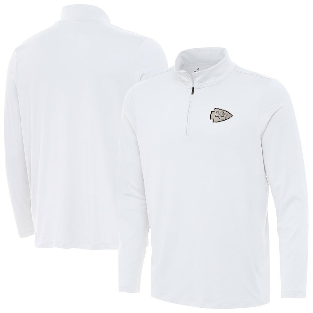 Kansas City Chiefs Antigua Reprocess Quarter-Zip Top - White - NFL