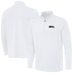 Seattle Seahawks Antigua Reprocess Quarter-Zip Top - White - NFL