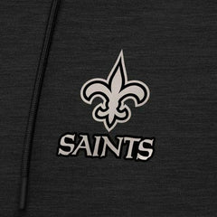 New Orleans Saints Antigua Spikes Raglan Quarter-Zip Hoodie - Heather Black - NFL