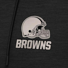 Cleveland Browns Antigua Spikes Raglan Quarter-Zip Hoodie - Heather Black - NFL
