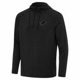 Detroit Lions Antigua Spikes Raglan Quarter-Zip Hoodie - Heather Black - NFL