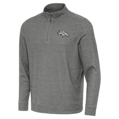 Denver Broncos Antigua Subtle Quarter-Zip Top - Heather Black - NFL