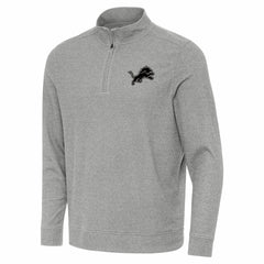 Detroit Lions Antigua Subtle Quarter-Zip Top - Heather Gray - NFL