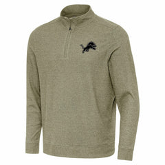 Detroit Lions Antigua Subtle Quarter-Zip Top - Heather Olive - NFL