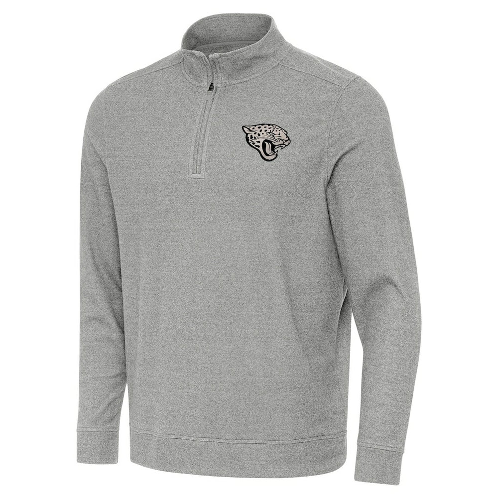 Jacksonville Jaguars Antigua Subtle Quarter-Zip Top - Heather Gray - NFL