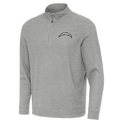Los Angeles Chargers Antigua Subtle Quarter-Zip Top - Heather Gray - NFL