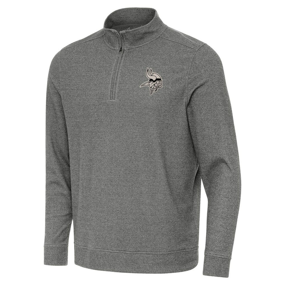 Minnesota Vikings Antigua Subtle Quarter-Zip Top - Heather Black - NFL