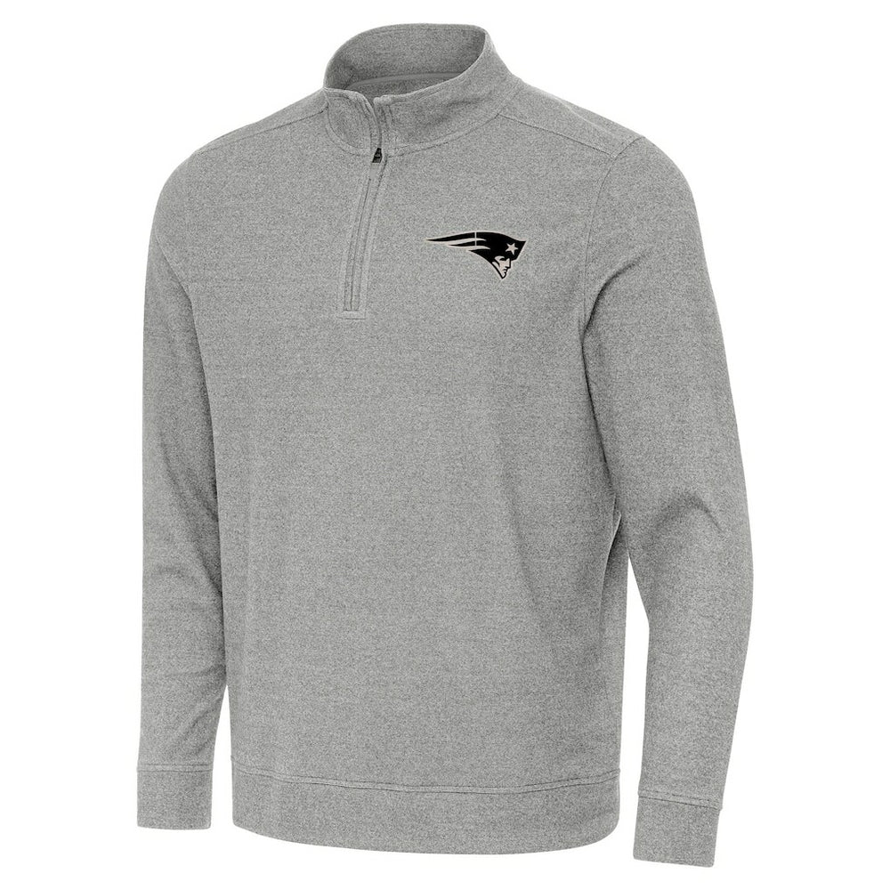 New England Patriots Antigua Subtle Quarter-Zip Top - Heather Gray - NFL