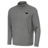 New England Patriots Antigua Subtle Quarter-Zip Top - Heather Black - NFL