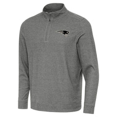 New England Patriots Antigua Subtle Quarter-Zip Top - Heather Black - NFL