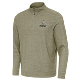 New Orleans Saints Antigua Subtle Quarter-Zip Top - Heather Olive - NFL