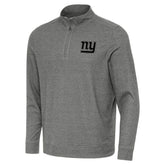 New York Giants Antigua Subtle Quarter-Zip Top - Heather Black - NFL