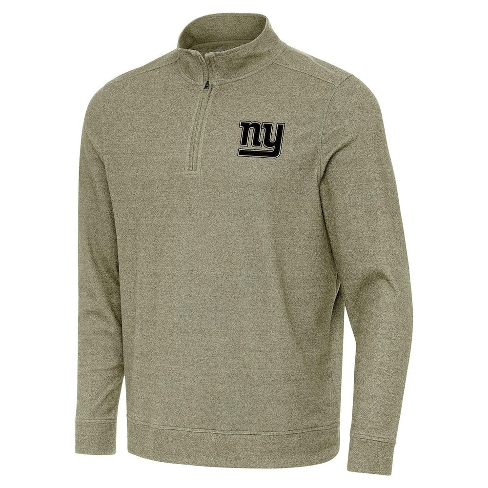 New York Giants Antigua Subtle Quarter-Zip Top - Heather Olive - NFL