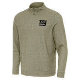 New York Giants Antigua Subtle Quarter-Zip Top - Heather Olive - NFL