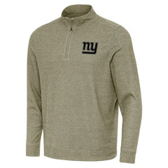 New York Giants Antigua Subtle Quarter-Zip Top - Heather Olive - NFL