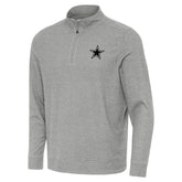 Dallas Cowboys Antigua Subtle Quarter-Zip Top - Heather Gray - NFL