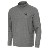 Dallas Cowboys Antigua Subtle Quarter-Zip Top - Heather Black - NFL
