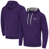 Baltimore Ravens Antigua Brushed Carbon Victory Pullover Hoodie - Purple - NFL