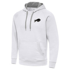 Buffalo Bills Antigua Brushed Carbon Victory Pullover Hoodie - White - NFL