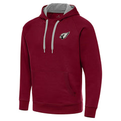 Arizona Cardinals Antigua Brushed Carbon Victory Pullover Hoodie - Cardinal - NFL