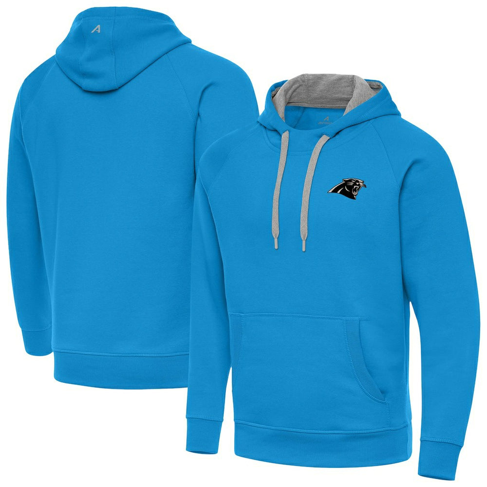 Carolina Panthers Antigua Brushed Carbon Victory Pullover Hoodie - Blue - NFL