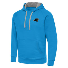 Carolina Panthers Antigua Brushed Carbon Victory Pullover Hoodie - Blue - NFL